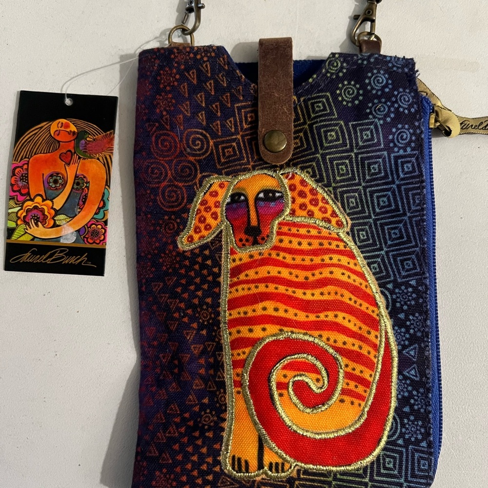 Colorful Whimsical Dog Crossbody Phone Bag